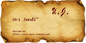 Uri Jenő névjegykártya